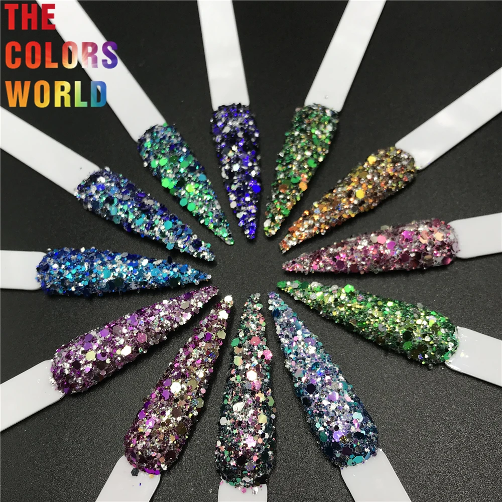 

TCT-562 Chunky Chameleon Nails Glitter Nail Art Decoration arte de uñas Tumbler Crafts DIY Manicure Makeup Festival Accessories