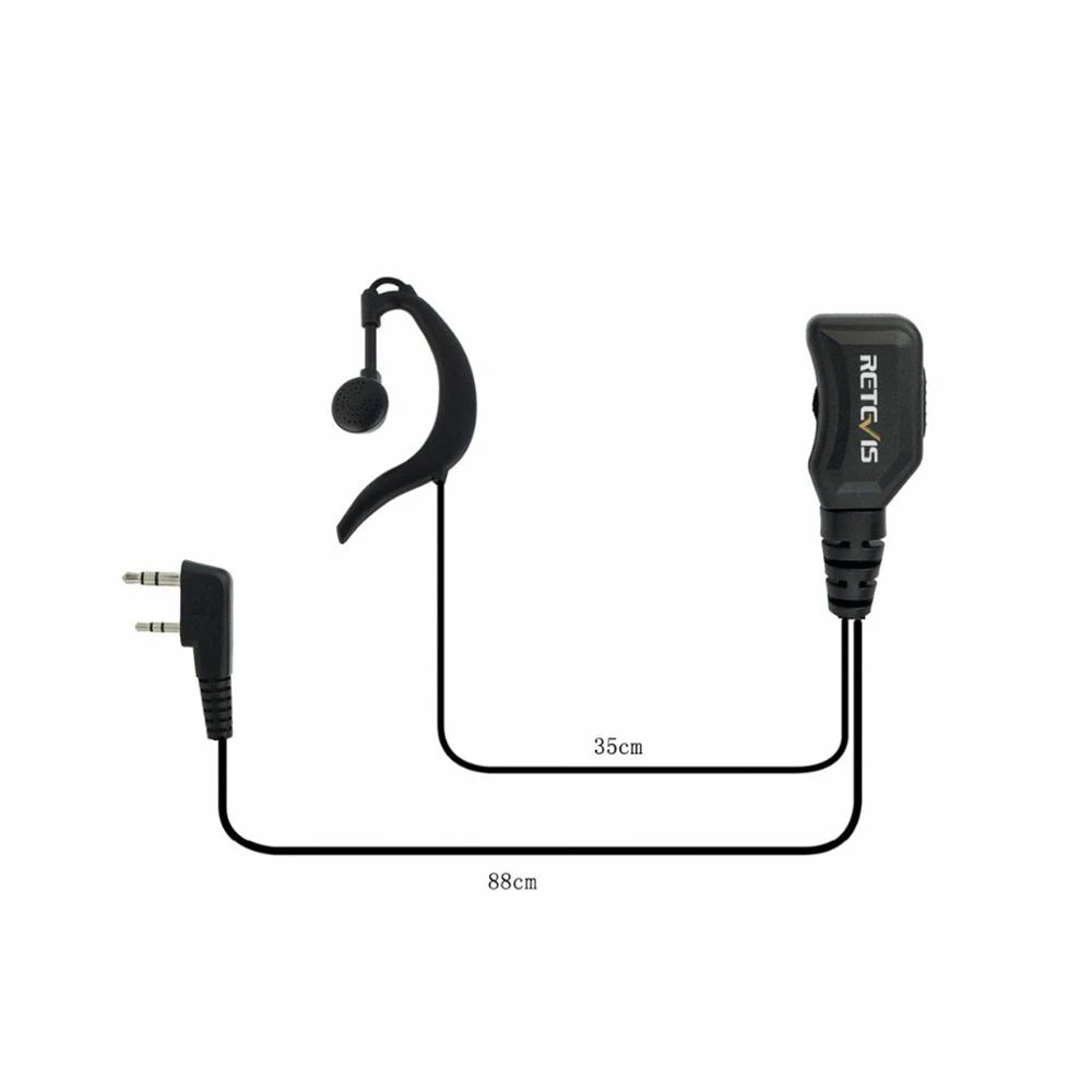 G Type Adjustable Volume Earpiece PU Wire 2Pin PTT Headphone For Kenwood BaoFeng UV-5R UV-82 BF888S Retevis RT5R H777 RT5 RT7
