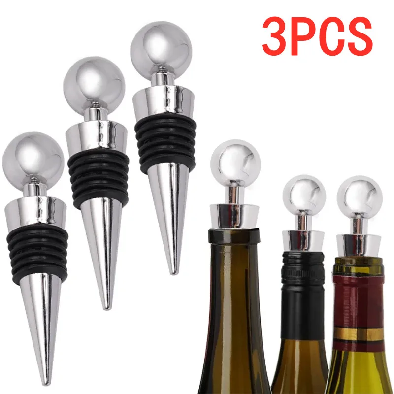 

3PC Sealed Wine Stopper for Wine Storage Twist Cap Plug Reusable Vacuum Sealed Bottle Cap Champagne Stopper Wine Gifts Bar Tools