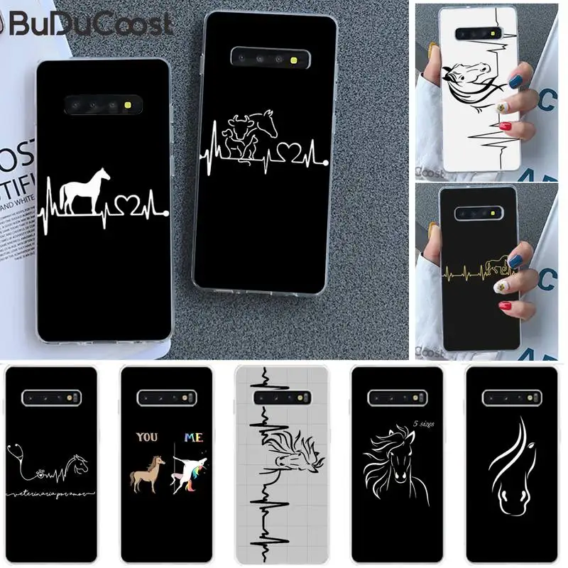 Чехол для телефона Diseny Horse с рисунком сердцебиения Samsung S20 plus Ultra S6 S7 edge S8 S9 S10 5G lite