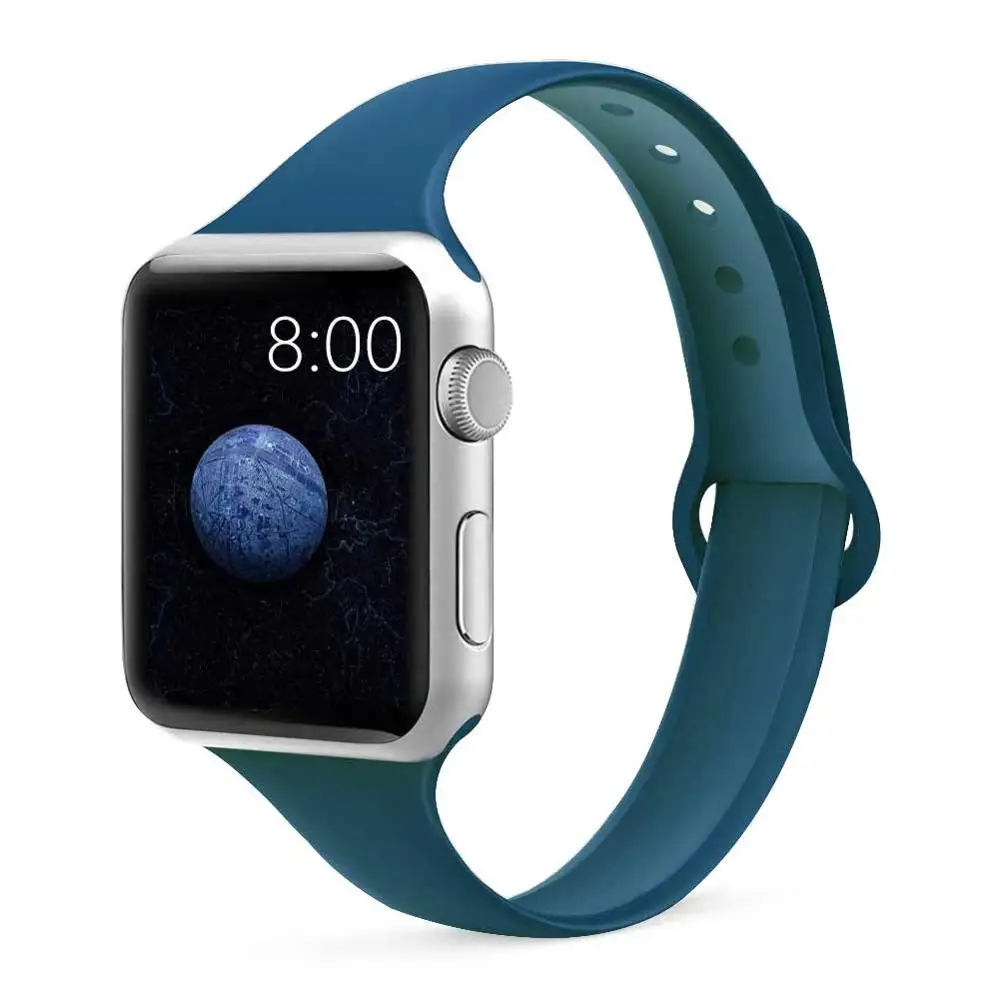 7 navy blue Strap for Apple watch 4 band 44mm 40mm iWatch band 38mm 42mm Sports silicone bracelet Watchband for correa Apple watch 3/2/1 - Цвет ремешка: 7 navy blue