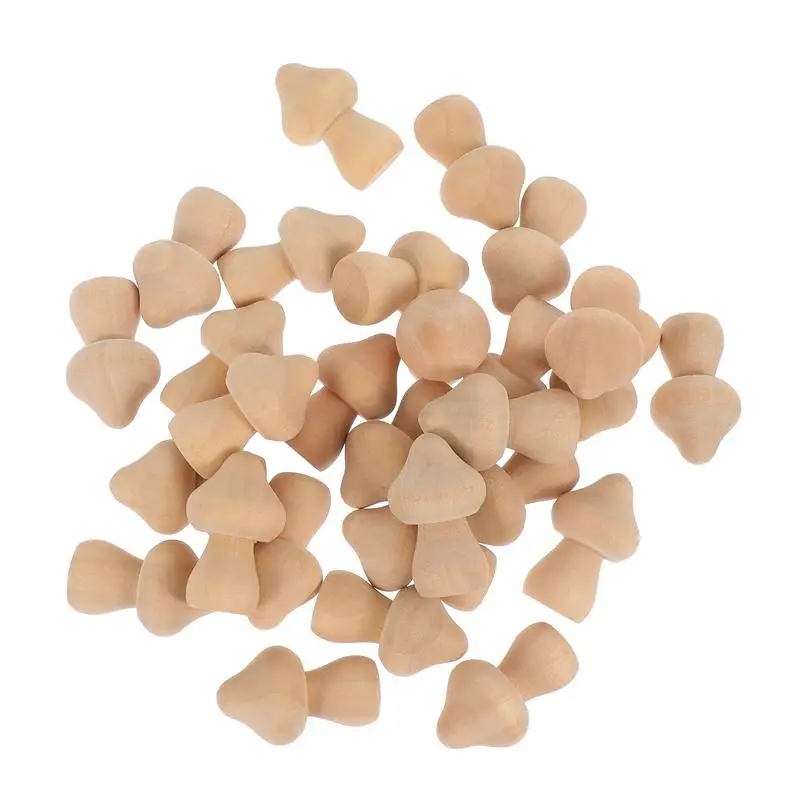 30/50/60 штук незаконченных деревянных грибных колышков для рисования ручками и украшений игрушек для детей.