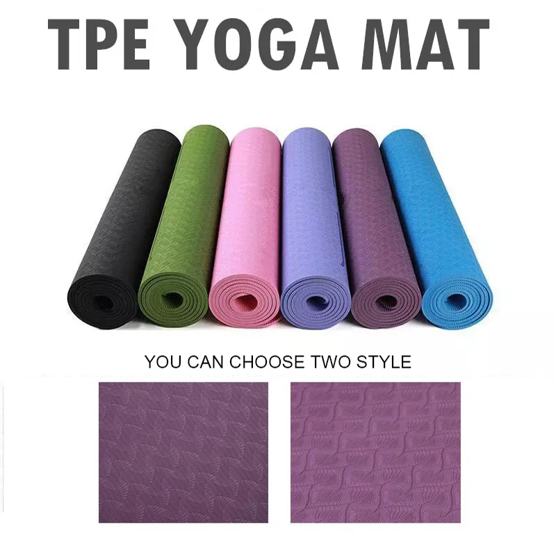 

Коврик для йоги из ТПЭ без линий позиций, 1830*610*6 мм, нескользящий коврик для начинающих, экологичные коврики для фитнеса и гимнастики