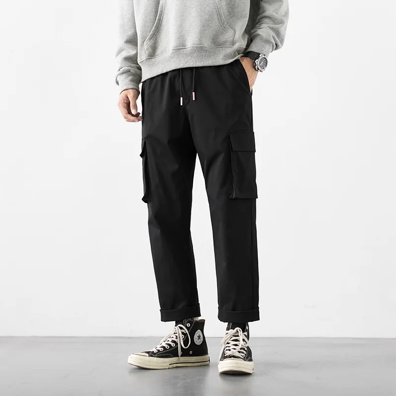 

Overalls Men's Spring 2021 New Products Hong Kong Style Men's Straight Tide Brand Casual Pants Men's Students Loose Pants Men