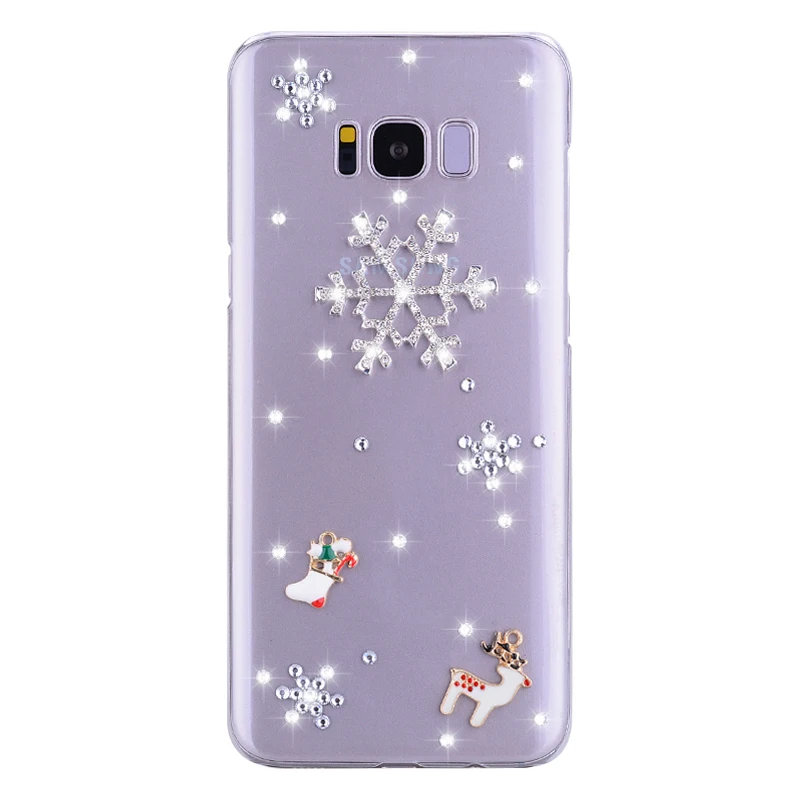 Рождественские чехлы со стразами для Samsung Galaxy S8 S9 S10 PLUS S10E S6 S7 EDGE S5 S4 S3 NOTE 10 4 3 5