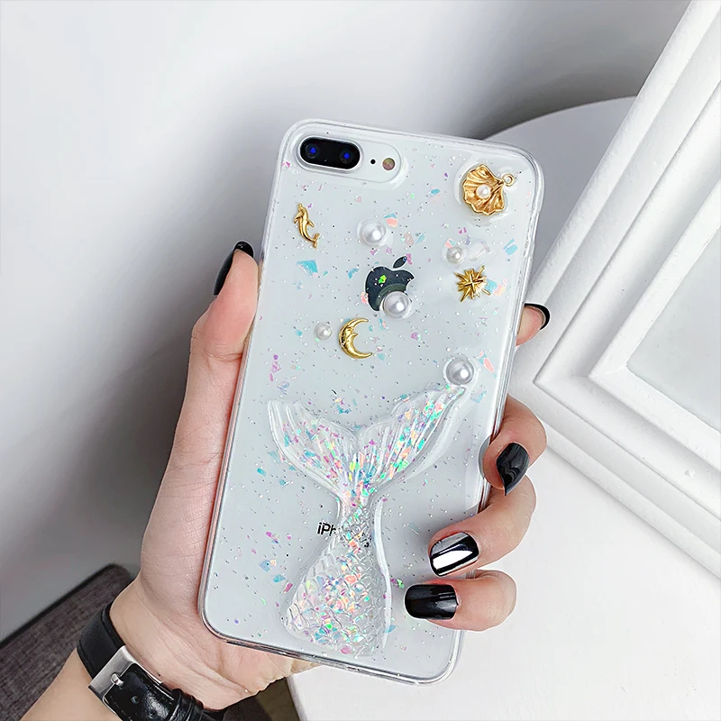 Чехол с блестками для iPhone 11 12 Pro Max 12mini SE 20 X XS XR 6 6S 7 8 Plus | Мобильные телефоны и