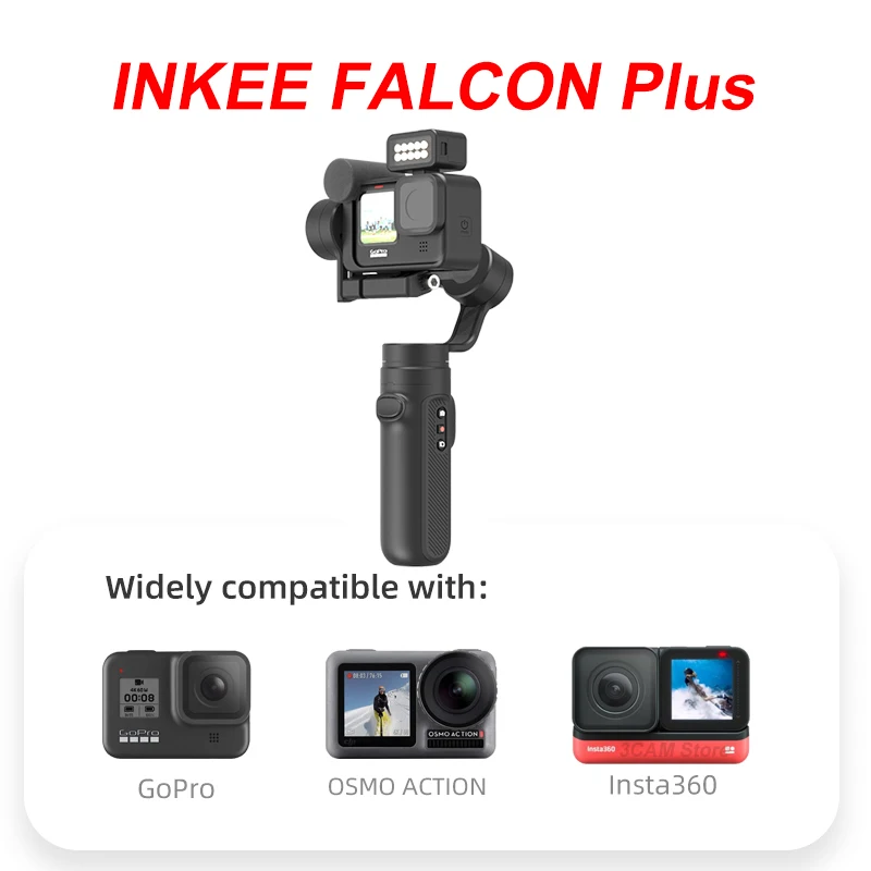 Шарнирный стабилизатор для экшн-камеры INKEE FALCON Plus OSMO Insta360 GoPro Hero 10 9/8/7/6/5 3-осевой