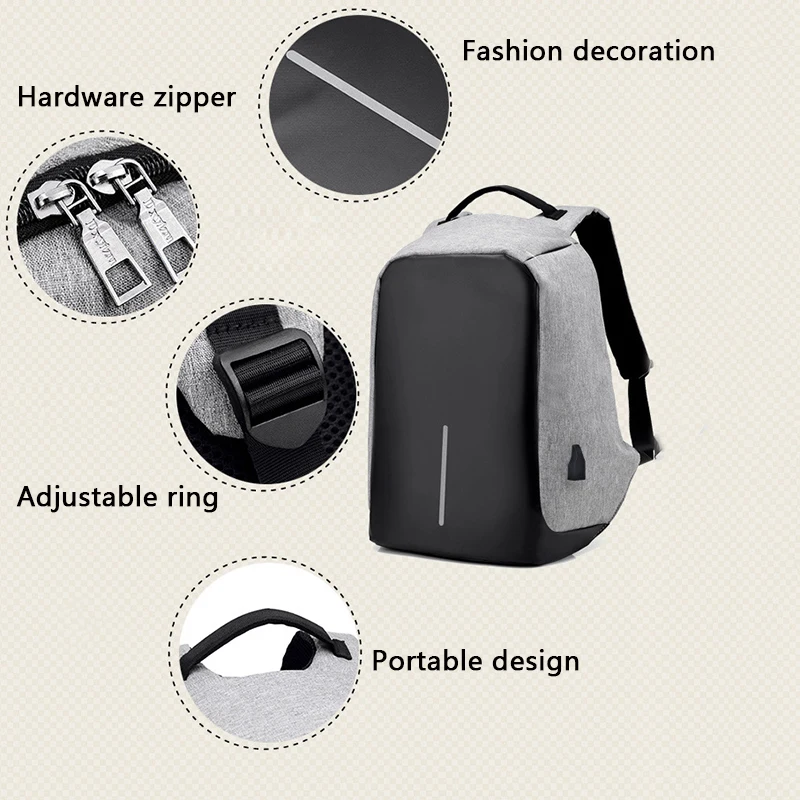 Men Backpack Anti-theft Waterproof School Backpacks USB Charging Men Business Travel Bag Backpack Student School Shoulder Bags