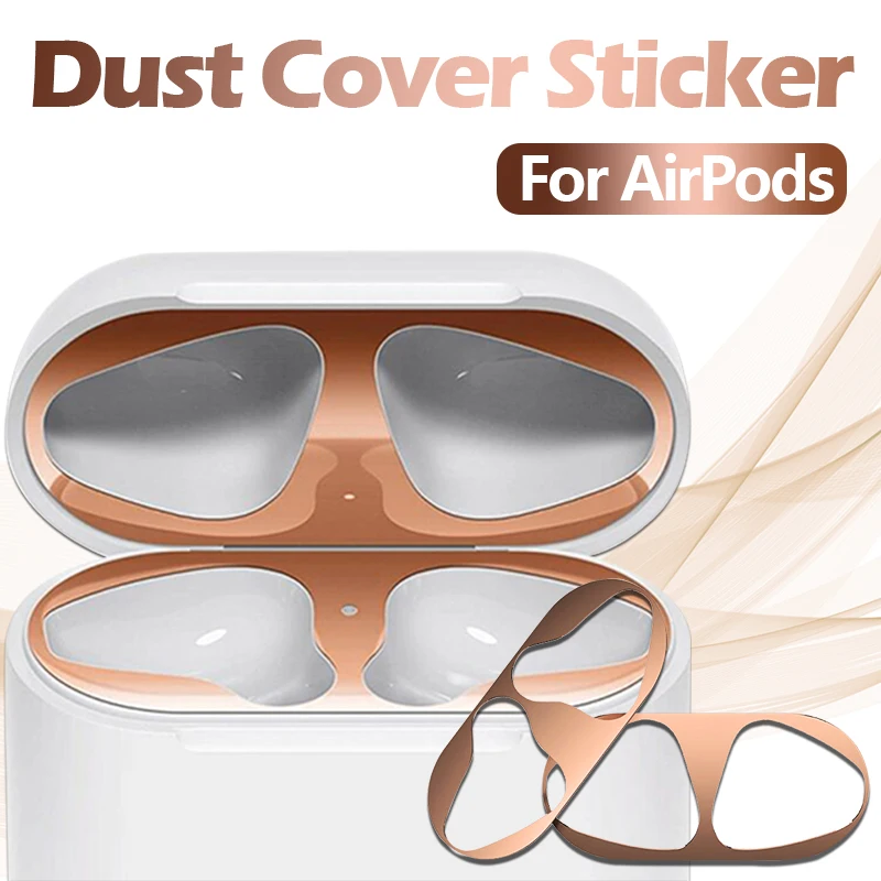 Ультра тонкая кожа для AirPod металлическая защита от пыли для Apple AirPods Bluetooth наушники зарядный ящик беспроводные наушники пылезащитный чехол