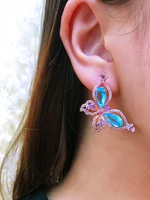 soramoore trendy fairy butterfly pearl earring for women wedding bohemian earrings brincos female diy fashion jewelry new hot