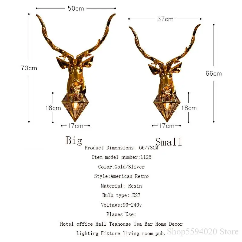 Американские настенные ретро светильники в виде рогов светодиодный настенный
