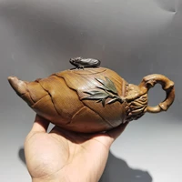 9chinese yixing zisha pottery hand carved bamboo shoot pot lotus root duan ni kettle teapot teapot pot tea maker office