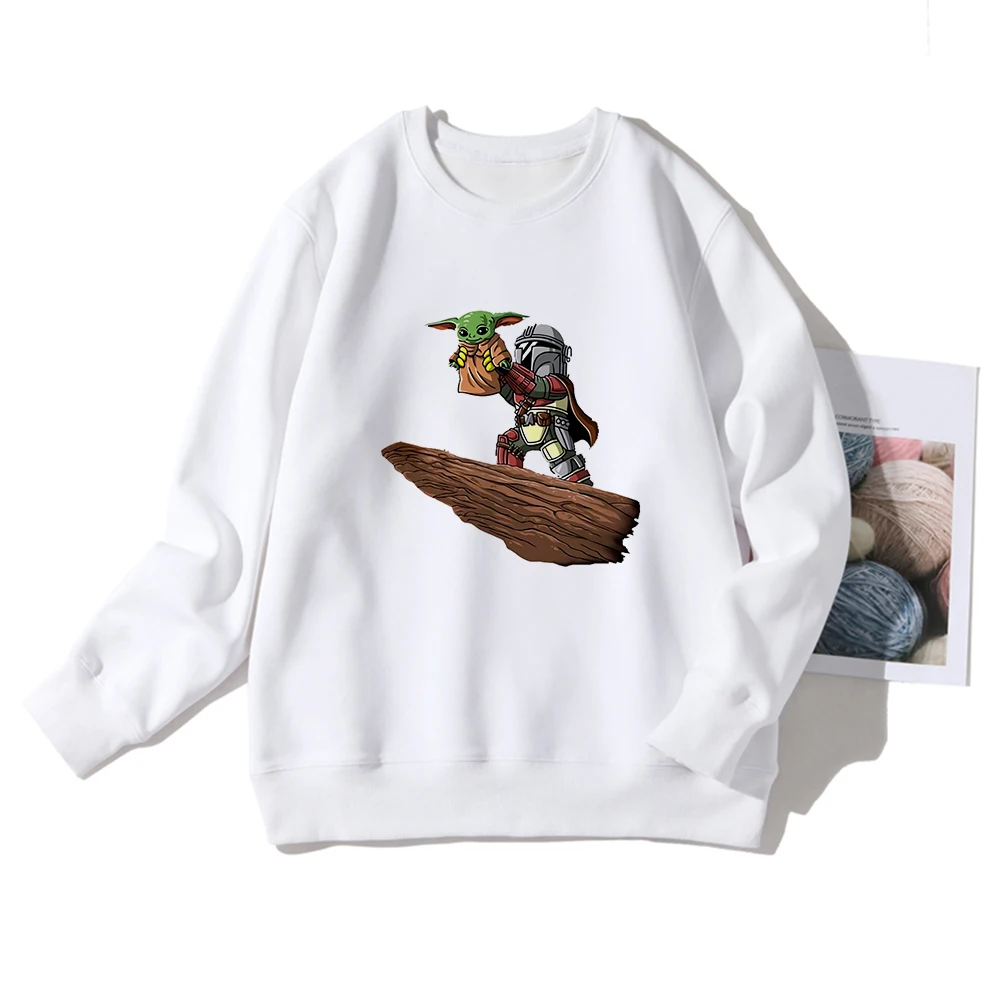 

Mandalorian Sweatshirt Best Friends American Apparel Have A Nice Day Long Sleeve Casual Disney Brand Baby Yoda Kawaii Clothes