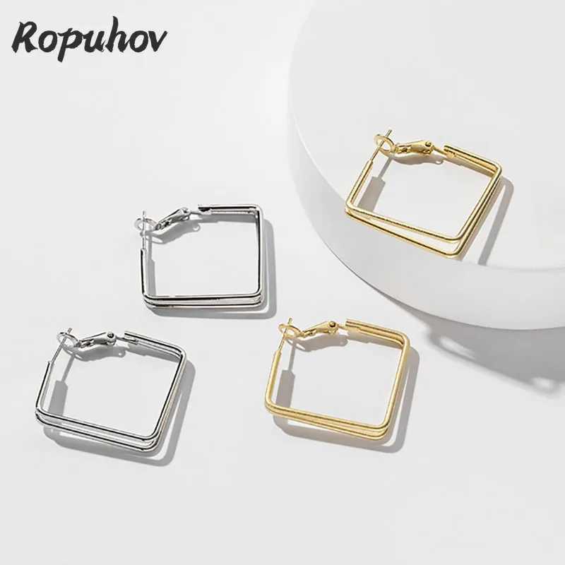 

ROPUHOV 2021 Jewery Trendy Korean Fashion Geometric Earrings Women's Simple High-end Ear Rings