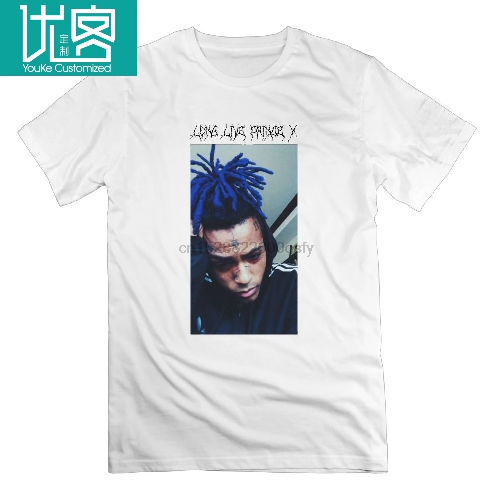 XXXtentacion Длинные футболки с принцем X 100% хлопок Круглый вырез для мужчин короткий
