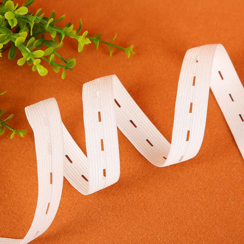 

40M Adjustable Flat Elastic Band with Button Holes Elastic Band for Baby Diaper Pregnant Garment Sewing Accessories