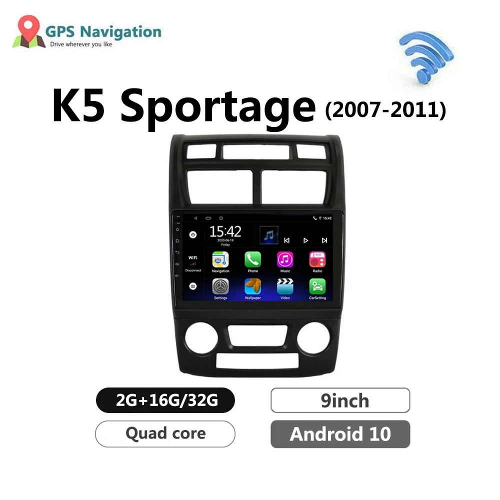

2G+32G Android 10 For KIA Sportage 2007 -2011 Head Unit GPS Navigation Car Radio Multimedia Video Player Audio Stereo Autoradio