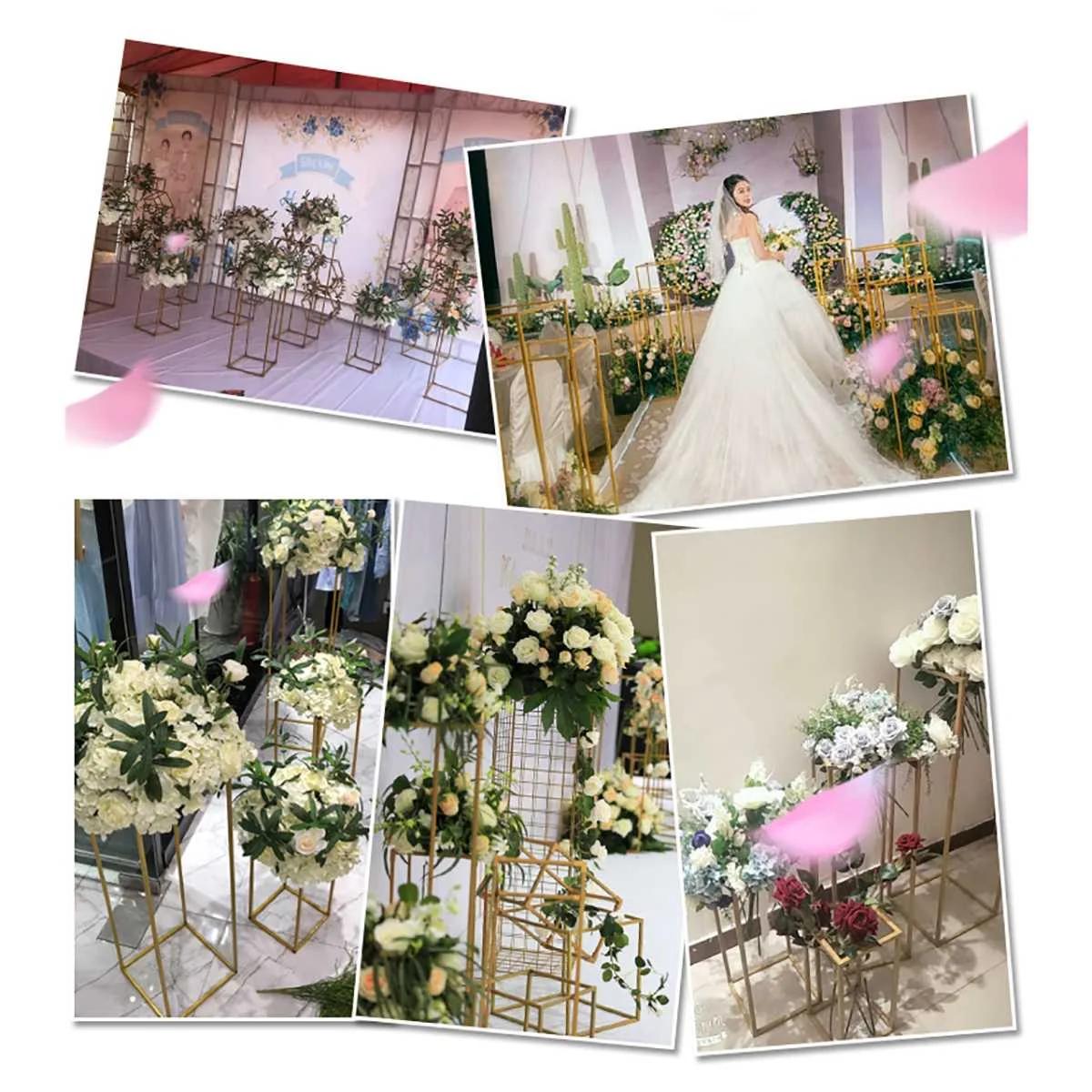 

Vases Column Stand Rustproof Decoration Party Wedding Floor Geometric Holder Centerpiece Prop Iron Art Detachable Flower Rack