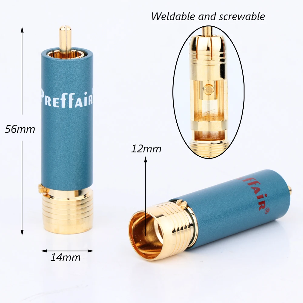 

Preffair 4pcs/lot RCA Connectors, Gold-plated HIFI RCA Plug, Hi-end connector plug