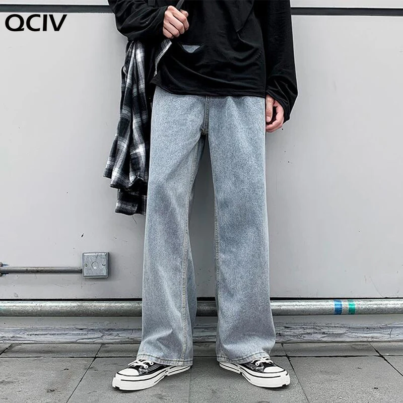 Spring Retro Denim Pants Men's Korean Straight Loose Fit Youth Versatile Wide Leg Casual Jeans