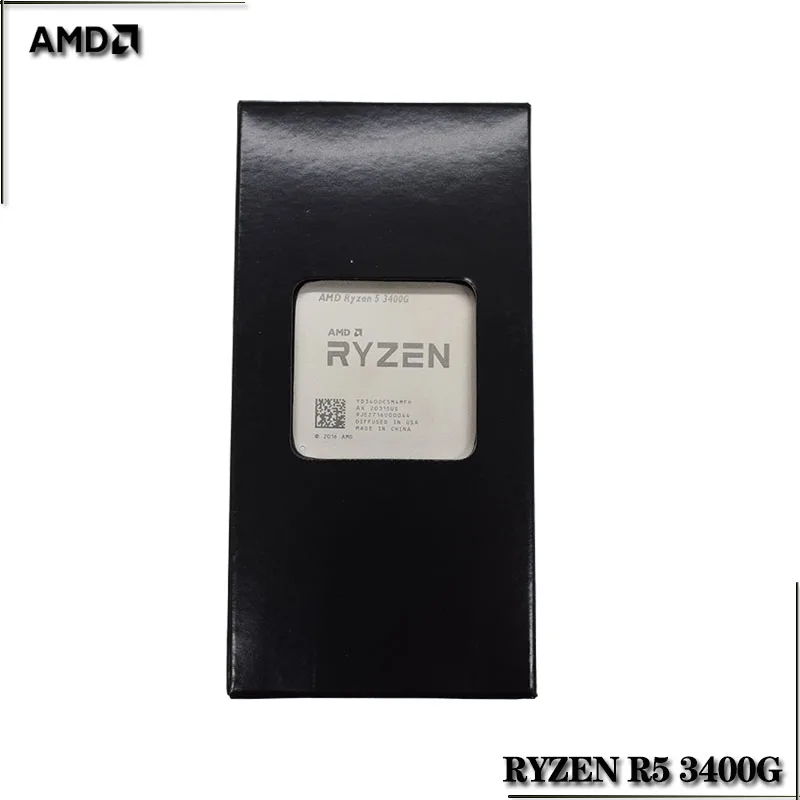 AMD Ryzen 5 3400G R5 3 7 ГГц четырехъядерный Восьмиядерный процессор 65 Вт Процессор YD3400C5M4MFH