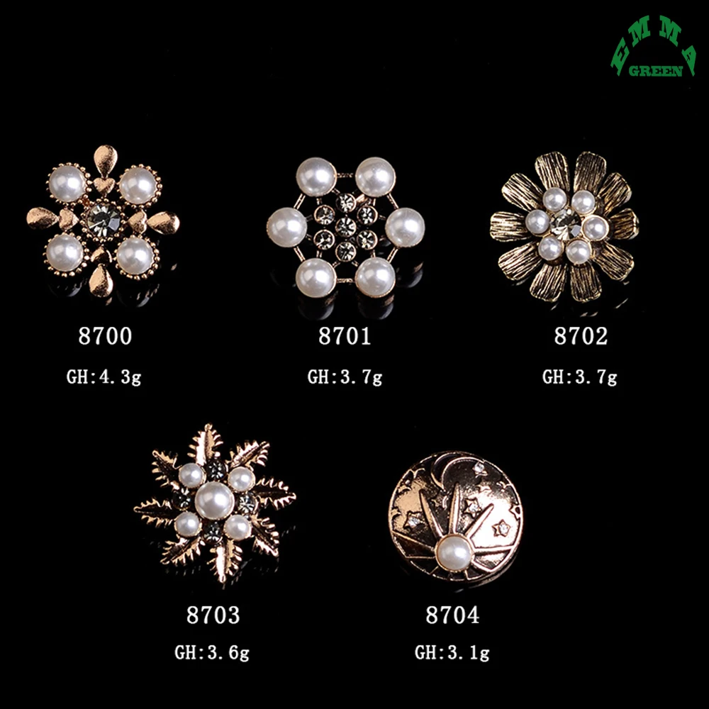 Flat back Rhinestone Snowflake Buttons for Women Wedding Jewelry 20pcs Pearls Embellishment Scrapbooking DIY Crafts