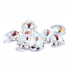 Прозрачные флуоресцентные каплевидные овальные Риволи, Треугольные Ювелирные изделия всех размеров, из стекла K9, стразы со стразами