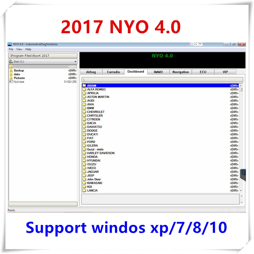 2021 новейшая подушка безопасности NYO 4 для полной базы данных + Carradio приборная