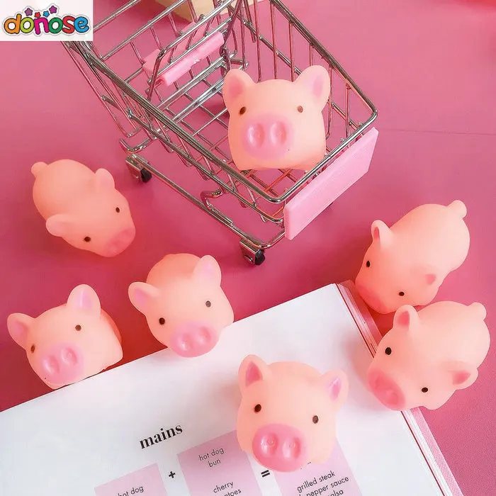pig 1 pcs 3 шт./лот, новинка, милые игрушки для собак 4,5 см, розовая кричащая резиновая свинка, игрушки для домашних животных, пищалка, жевательный подарок, украшения для дома - Цвет: pig 1 pcs