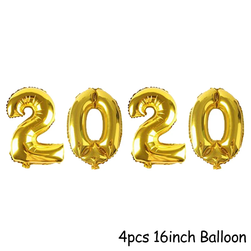 4pcs Balloons Фоторамка с новогодним декором воздушные шары из фольги новогодние Вечерние Декорации шариковые шары с цифрами - Цвет: 4pcs Balloons