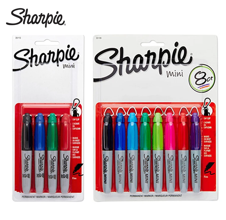 4/8pcs Sharpie 35113 Compact Mini Marker with Keychain Carry