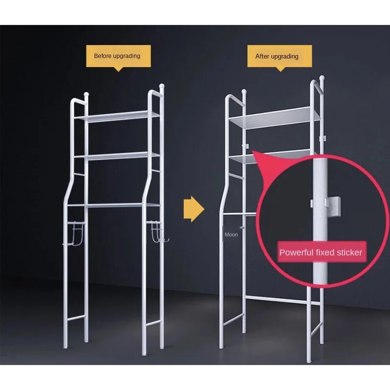 

Toilet Toilet Rack Without Punching Washing Machine Storage Rack Multi-layer Floor Metal Paint Waterproof And Anti-rust Durable