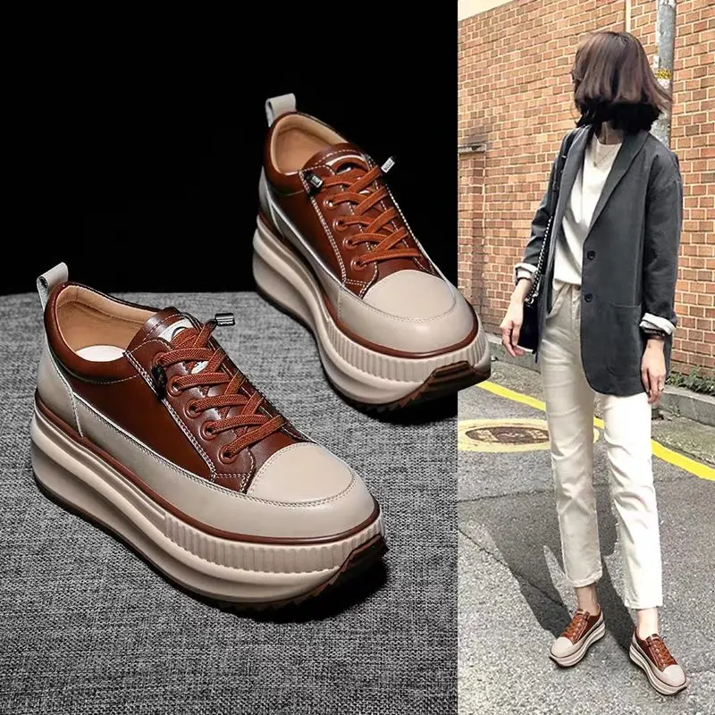 

2021 New Winter Chunky Sneakers Warm Casual Vulcanized Shoes Woman High Platform Boots High Top Leather Sneakers
