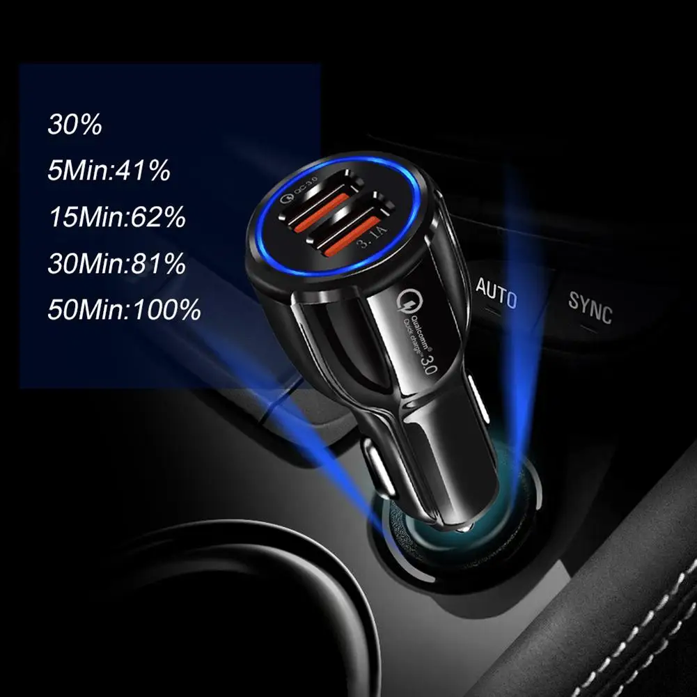 Быстрая зарядка QC 3 0 USB Автомобильное зарядное устройство А адаптер для быстрой
