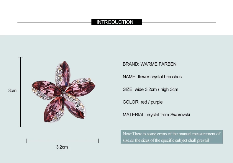 Warme Farben Crystal From Swarovski Brooch for Women Fashion Flower Brooch Suit Scarf Pins Crystal Brooches Jewelry Accessories