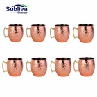 8 шт. кованые МОСКОВСКИЙ Мул медные покрытые кружки 304 нержавеющая сталь 550 мл барабанного типа кружка для пива стакан для воды посуда для напитков