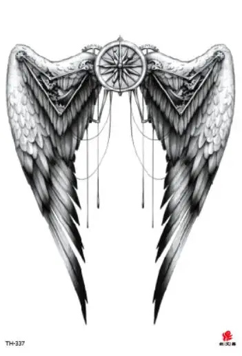 Temporary Tatoo Fake Tattoo Sticker Wings Back Arm Tattoos Stickers Tatouage Waterproof Flash Tatto For Men Women Girl - Цвет: Монохромный