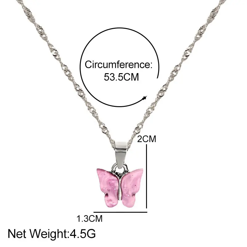

Flatfoosie New Fashion Butterfly Pendant Necklace for Women Silver Color Twist Chains Clavicle Chain Elegant Charm Jewelry Gifts