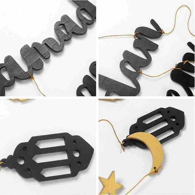 

Eid Mubarak Ramadan Kareen Decor Moon And Star Alphabet Pendant Wooden Craft For Home Door Hanging Decor 2021