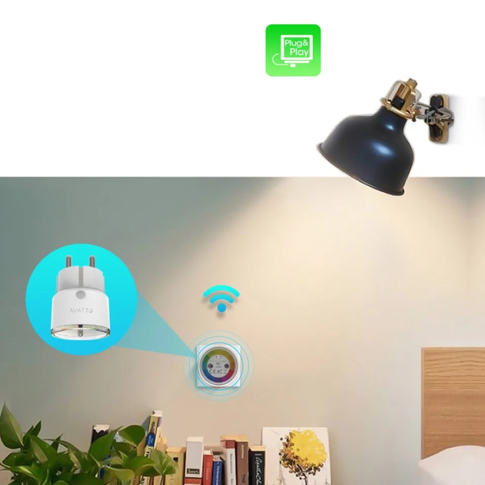 AVATTO мини стандарт 16А ЕС Смарт Wi-Fi разъем с монитором питания розетка работает с Google Home, Alexa, IFTTT Голосовое управление