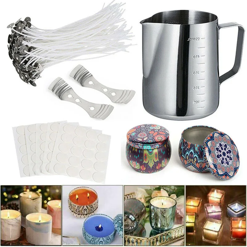 

New Candle Making Kit DIY Candles Craft Tool Set Pouring Pot Wicks Wax Kit Gift