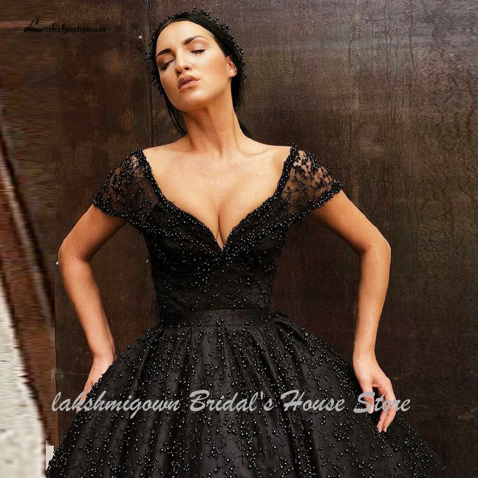Lakshmigown роскошные черные жемчужные свадебные платья 2019 Hochzeit принцесса свадебное