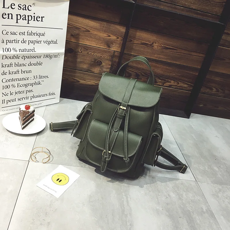 Стильный кожаный рюкзак для путешествий женская сумка Минималистичная