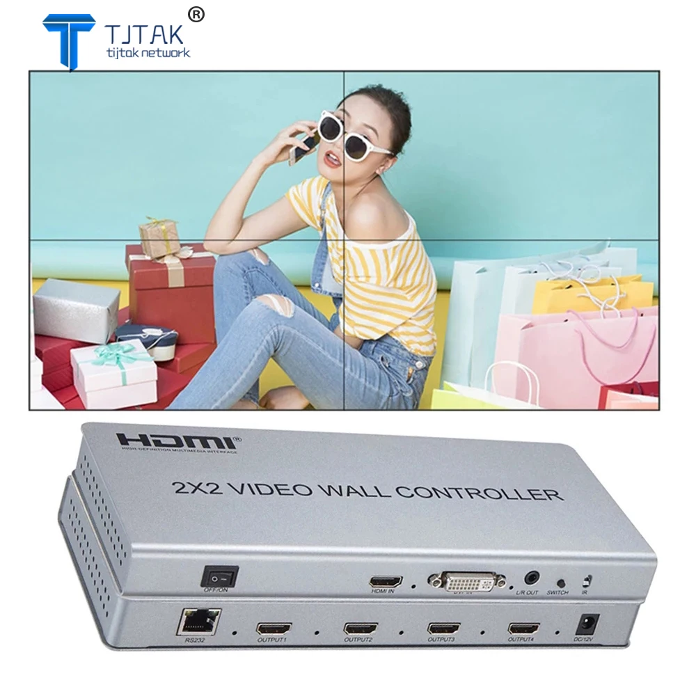 Настенный видеоконтроллер 2x2 настенный видеопроцессор с поддержкой DVI или HDMI