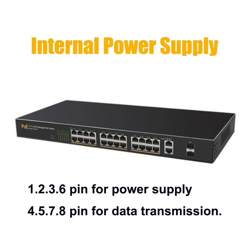 Коммутатор POE 28 портов 24-POE + 2-Uplink 2-SFP 1000 м 52 в 802 AF/at RJ45 | Компьютеры и офис
