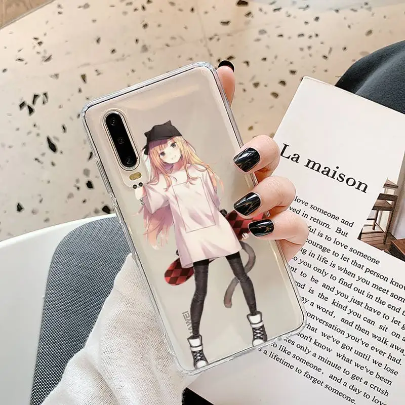 

Cool girl skateboard Phone Cases Transparent for Samsung A71 S9 10 20 HUAWEI p30 40 honor 10i 8x xiaomi note 8 Pro 10t 11 cover