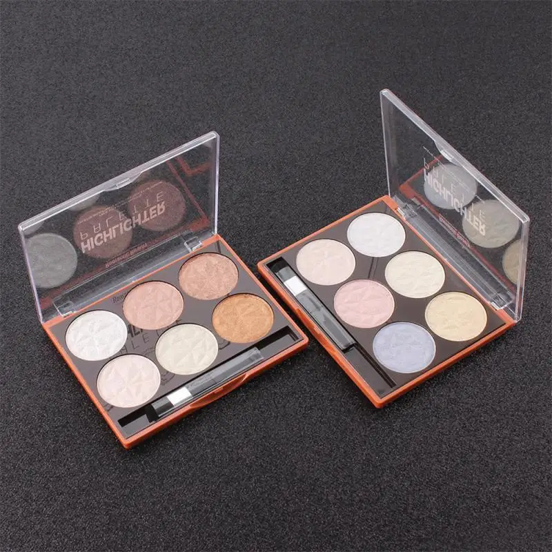 Новинка 6 цветов хайлайтер макияж мерцающая пудра палитра Осветление кожи