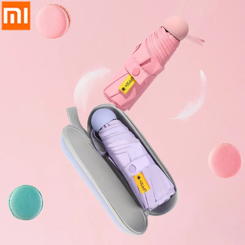 Портативный мини-зонт xiaomi mijia Женский солнцезащитный козырек пять раз против