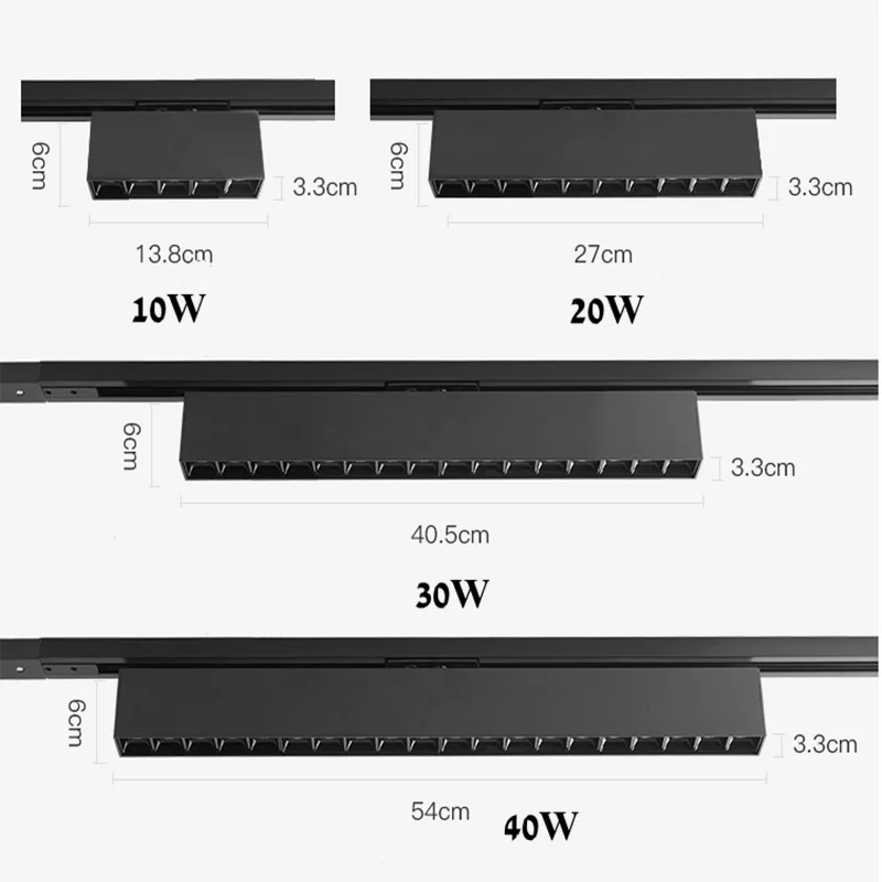 $13.50 10W 20W 30W 40W LED Track Light LED Ceiling Lamp Dimmable AC85-265V LED Linear Light Floodlight Rail Lamps for Home Shop Stores