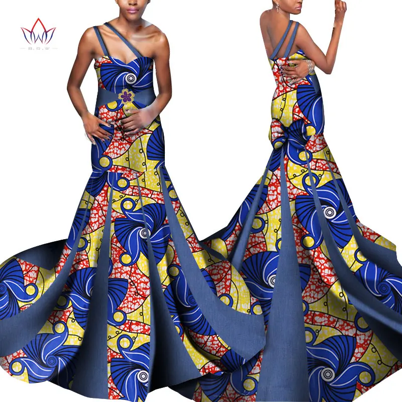 Long Party Dress Dashiki Ankara Style  Backless Sexy African Traditional Clothing Plus Size African Dresses for Women  WY7069